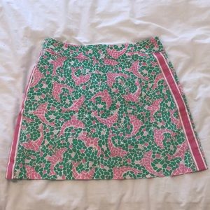 Lilly Pulitzer Pink and Green Mini Skirt